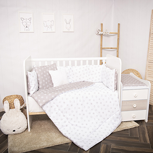 Σετ προίκας μωρού για κούνια "TREND" 4 τμχ + προστατευτικά