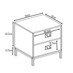 Κομοδίνο με 2συρτάρια “Rubik-Cement ανοιχτό με pattern”