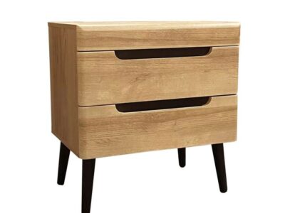 Κομοδίνο με 2συρτάρια “Grif-Φυσικό με μαύρο”