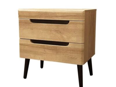 Κομοδίνο με 2συρτάρια “Grif-Φυσικό με μαύρο”