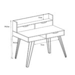Γραφείο με 3συρτάρια “Mintoni-Somona λευκό με pattern”
