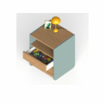 Κομοδίνο Eno με 2 συρτάρια & 1 ανοιχτό | 62x44x43