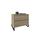 Κομοδίνο με 2 συρτάρια με φρένο & μεταλλικό πόδι | 51x60x40