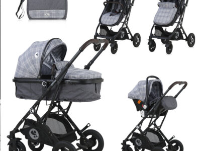 Lorelli Baby Stroller SENA Set Grey Squared Πολυκαρότσι 3 σε 1