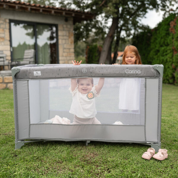 Lorelli Παρκοκρέβατο CARINA 1 επιπέδου με Μαλακό Στρώμα & Πτυσσόμενο Σχέδιο