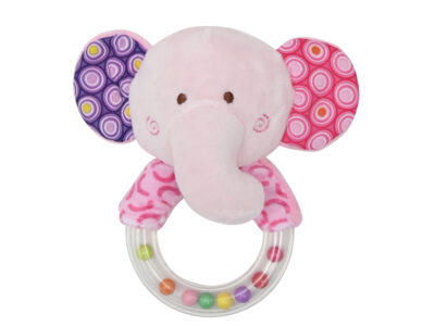 Μαλακή Κουδουνίστρα Lorelli Rattle Ring – Elephant Pink Natural