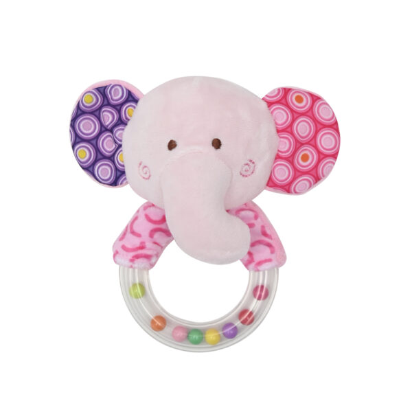 Μαλακή Κουδουνίστρα Lorelli Rattle Ring – Elephant Pink Natural