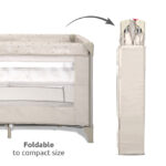 Lorelli Παρκοκρέβατο CARINA 2 Layers με Αλλαξιέρα & Πτυσσόμενο Σχέδιο