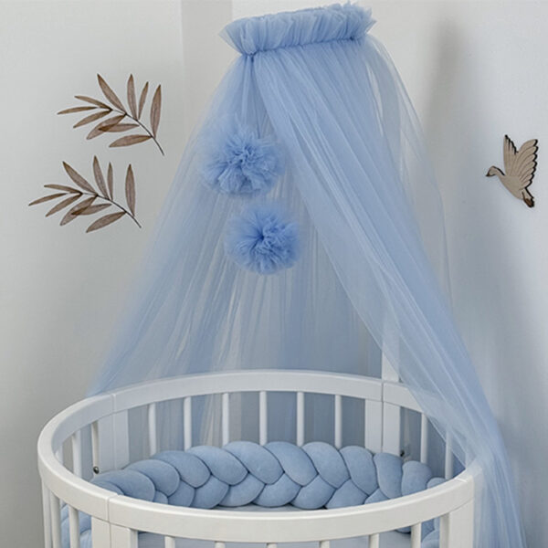 Κουνουπιέρα κούνιας με Pom Pom | Μπλέ