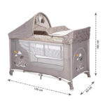 Lorelli Παρκοκρέβατο MOONLIGHT 2 επιπέδων Plus με Αλλαξιέρα & Πτυσσόμενο Σχέδιο