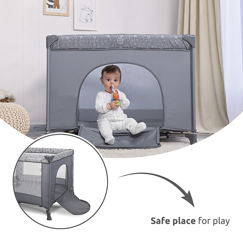 PLAYGROUND-Safe place for play Lorelli Παρκοκρέβατο PLAYGROUND με Μαλακό Στρώμα & Πτυσσόμενο Σχέδιο