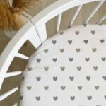 Μικρό σεντόνι για κούνια Smart Bed 9in1 | Καρδούλες γκρι