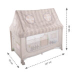 Lorelli Παρκοκρέβατο SWEET HOME 2 Layers με Στέγη & Πτυσσόμενο Σχέδιο