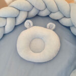 Βρεφικό Ανατομικό Βελούδινο Μαξιλάρι Ύπνου – Blue ears