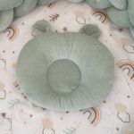 Βρεφικό Ανατομικό Βελούδινο Μαξιλάρι Ύπνου – Green ears