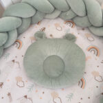 Βρεφικό Ανατομικό Βελούδινο Μαξιλάρι Ύπνου – Green ears