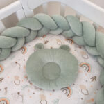 Βρεφικό Ανατομικό Βελούδινο Μαξιλάρι Ύπνου – Green ears