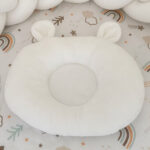 Βρεφικό Ανατομικό Βελούδινο Μαξιλάρι Ύπνου – White ears