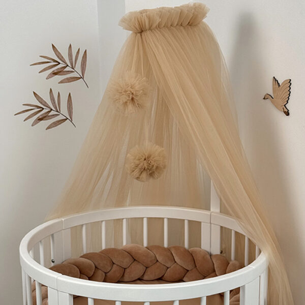 Κουνουπιέρα κούνιας με Pom Pom | Caramel