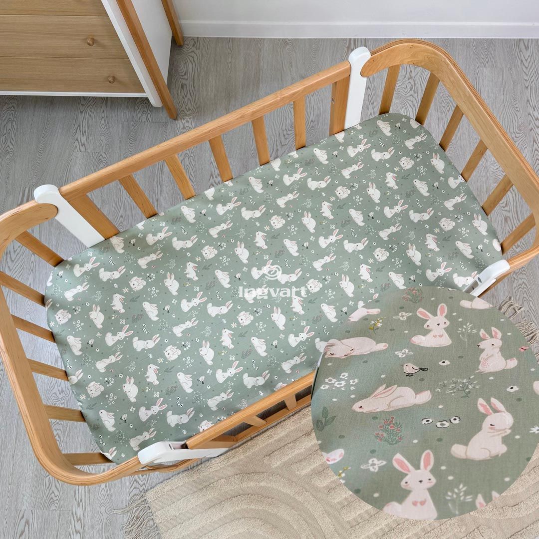 Σεντόνι με λάστιχο για κούνια Nika & Smart Bed 9in1 | Λαγουδάκι Μέντα