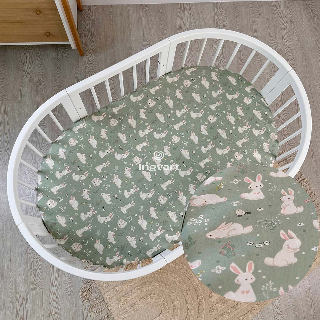 Σεντόνι με λάστιχο για κούνια Nika & Smart Bed 9in1 | Λαγουδάκι Μέντα