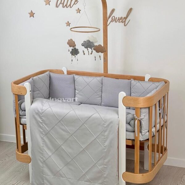 Σετ προίκα μωρού | Σατέν Γκρι 7 τμχ.