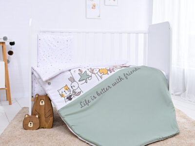 Lorelli Σετ Κούνιας Μωρού 3 τμχ Lorelli Happy Friends Mint