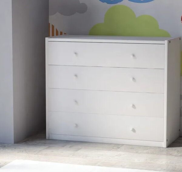 Υπερυψωμένο παιδικό κρεβάτι “PRIME PLUS” λευκό οξιά