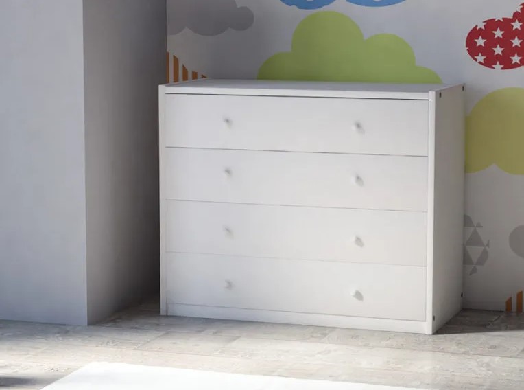 Υπερυψωμένο παιδικό κρεβάτι “PRIME PLUS” λευκό οξιά