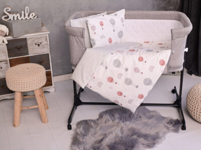 Lorelli EVA Σετ Βρεφικών Λευκών 5 Τεμαχίων Little Bear Blue – Λίκνο & Κουβέρτα Μωρού