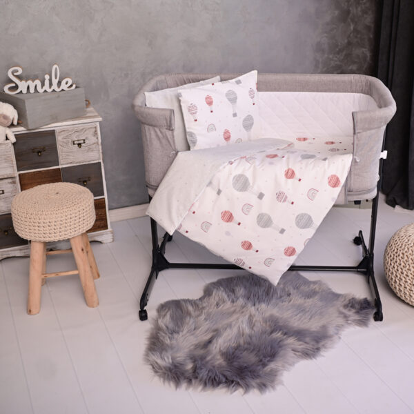 Lorelli EVA Σετ Βρεφικών Λευκών 5 Τεμαχίων Little Bear Blue – Λίκνο & Κουβέρτα Μωρού