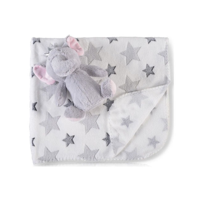 Cangaroo Κουβέρτα Αγκαλιάς 75×90 cm με Μαλακό Παιχνίδι “Little Elephant”