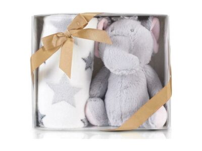 Cangaroo Κουβέρτα Αγκαλιάς 75×90 cm με Μαλακό Παιχνίδι “Little Elephant”