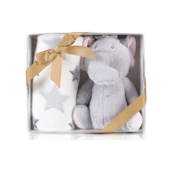 Cangaroo Κουβέρτα Αγκαλιάς 75×90 cm με Μαλακό Παιχνίδι “Little Elephant”