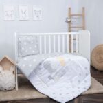 Lorelli Σετ Κούνιας Μωρού 3 τμχ “Grey Elephant Stars”