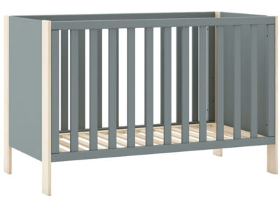 Βρεφικό Κρεβάτι 60×120 cm Kaina – AltoBuy Γκρι‑Πράσινο & Φυσικό Ξύλο