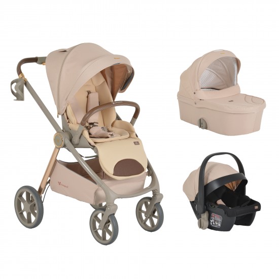 Cangaroo Unique 3 σε 1 Πολυκαρότσι μωρού 0‑22 kg – Macadamia Beige