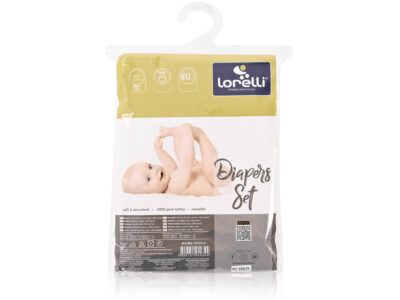 Lorelli Πάνες Αγκαλιάς Φανελένιες 4τμχ 90x83cm Λευκές