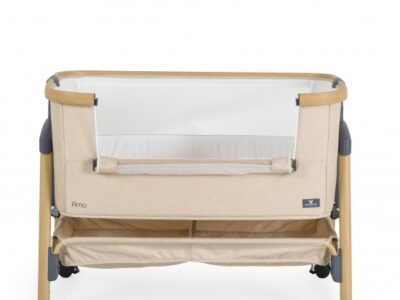 Baby Crib AMO Beige – Βρεφικό Λίκνο Co-Sleeper Cangaroo με Ρυθμιζόμενο Ύψος & Anti-Reflux