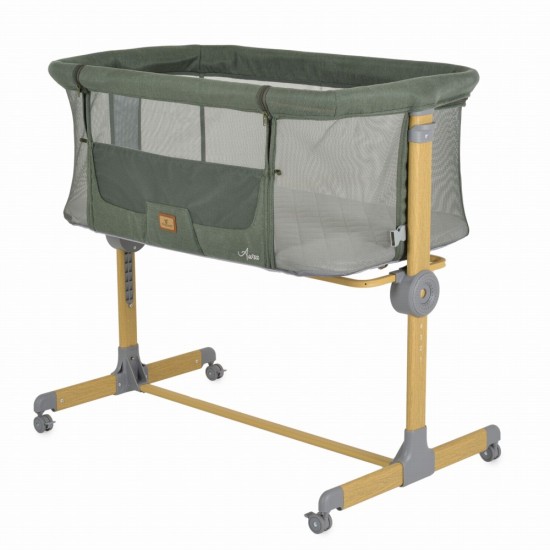Baby Crib AURA Green – Βρεφικό Λίκνο Co-Sleeper Cangaroo με Ρυθμιζόμενο Ύψος & Anti-Reflux