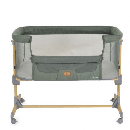 Baby Crib AURA Green – Βρεφικό Λίκνο Co-Sleeper Cangaroo με Ρυθμιζόμενο Ύψος & Anti-Reflux