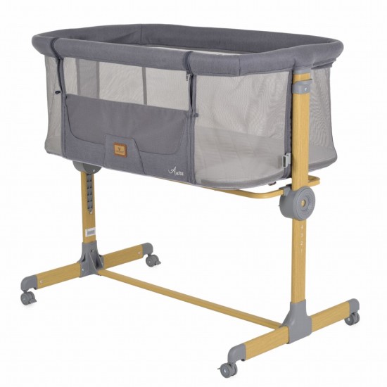 Baby Crib AURA Grey – Βρεφικό Λίκνο Co-Sleeper Cangaroo με Ρυθμιζόμενο Ύψος & Anti-Reflux