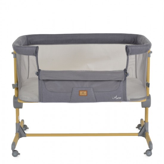 Baby Crib AURA Grey – Βρεφικό Λίκνο Co-Sleeper Cangaroo με Ρυθμιζόμενο Ύψος & Anti-Reflux