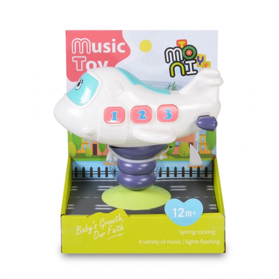 Moni Baby Plane K999-139B Αεροπλανάκι με Φώτα, Μελωδίες και Ήχους για Βρέφη