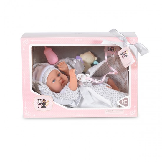 Moni Κούκλα 36cm 8553 με Αξεσουάρ Παιχνιδιού για Παιδιά 3+ Ετών