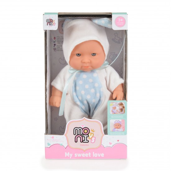 Moni Κούκλα Μωρό Bunny White 6126 20cm με Ρουχαλάκια για Παιδιά 3+ Ετών