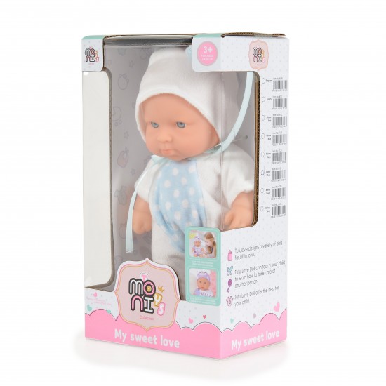 Moni Κούκλα Μωρό Bunny White 6126 20cm με Ρουχαλάκια για Παιδιά 3+ Ετών