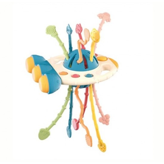 Moni Baby Pull Toy UFO Blue Παιχνίδι Έλξης Διαστημόπλοιο για Βρέφη και Νήπια