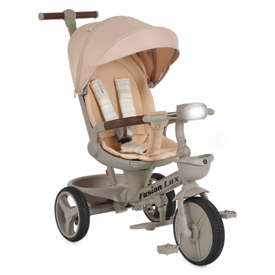 Moni Τρίκυκλο Fusion Lux Beige 5m+ έως 5 ετών με Περιστρεφόμενο Κάθισμα 360° & Γονικό Χειριστήριο
