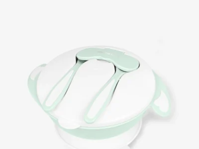 KikkaBoo 4in1 Mint Σετ Φαγητού Μωρού με Βεντούζα – Μπολ, Πιάτο, Κουτάλι & Πιρούνι 700ml 6+ Μηνών
